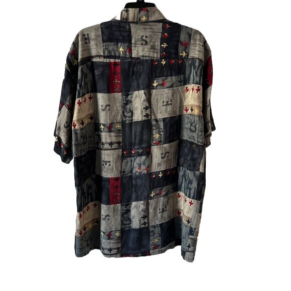 Pierre Cardin Men’s Medium Multicolor Rayon Print Shirt Button Up Collar Casual - Picture 2 of 8